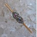 Brosche mit Rubin Diamanten Saphir aus 585 er Gold Antik Nadel Tropfen