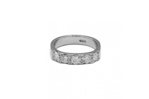 Ring mit 5 Diamanten Brillanten 1,0 ct. in 14 Kt. 585 Gold Gr. 51