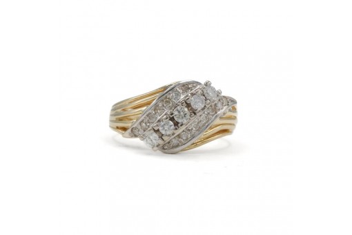 Ring mit Brillanten Diamanten 0,54 ct. in 14 Kt. 585 Gold Gr. 59