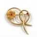 Brosche Nadel mit 2 Rubinen Blume in 18 Kt. 750 Gold brooch