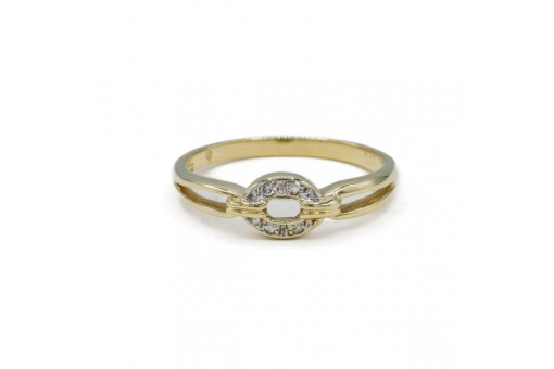 Ring mit 4 Diamanten 0,03 ct. in 8 Kt. 333 Gold Damen Gr. 57