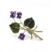 Blumenbrosche aus geschnittenen Amethysten und Jade mit Diamanten 585 Gold