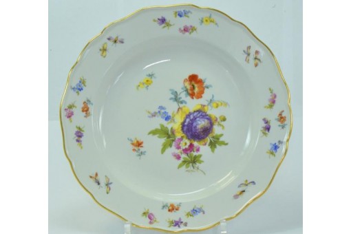 Original Marke MEISSEN Porzellan Speise teller Insekten Malerei  1. Wahl 25 cm