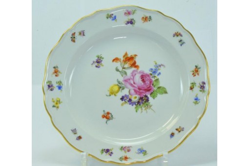 Original Marke Meissen Kuchen teller Porzellan Blume 1. Wahl um 1865 21,5cm