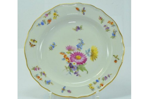 Kuchen teller original Marke MEISSEN Porzellan Insekten Blüten Knaufzeit 22 cm