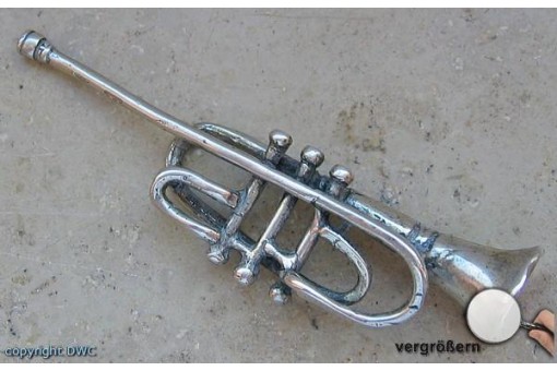 Anhänger Antik Antiker Silber Silberner Jugendstil Trompete pendant top!