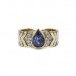 Ring Kettenring mit Safir und Diamanten in 18 Kt. 750 Gold Gr. 61