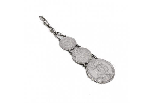 Münzanhänger mit 3 Silbermünzen Tracht Charivari antik silver