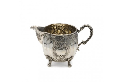 Milchkännchen in 800 Silber antik floral verziert milk jug silver