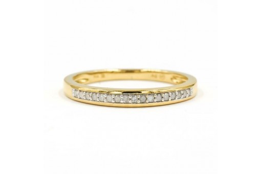 Ring mit 17 Brillanten Diamanten 0,25 ct. in 925 Silber vergoldet 63 Fein