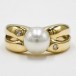 Ring mit Perlen Brillanten Diamanten Perle in 14 Kt. 585 er Gold 57 Edel