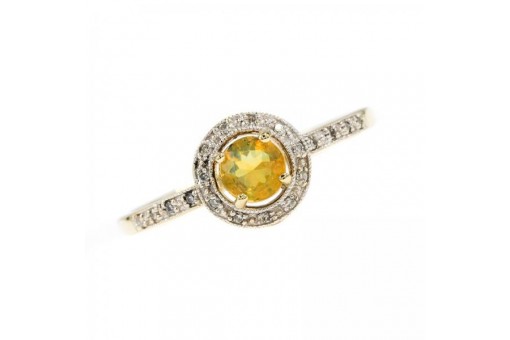 Ring mit Opal und Diamanten 0,20 ct. in 9 Kt. 375 er Gold Grösse 60 top!