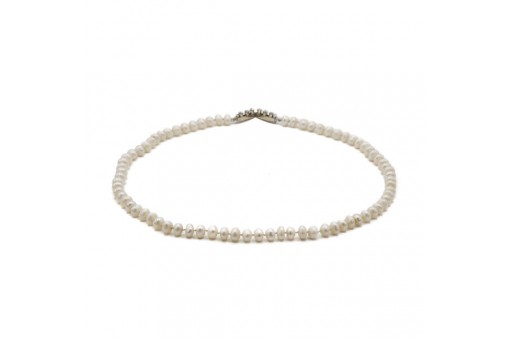 Collier Halskette mit Perlen und Brillanten 0,30 ct in 14 kt 585 Weißgold 