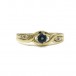 Ring mit Safir und 4 Brillanten in 14 Kt. 585 Gold Gr. 60