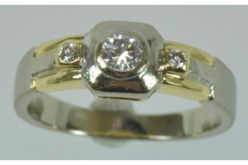 Ring mit Diamanten Brillanten in aus 18 Kt 750 er Gold Ringe 56 Edles!
