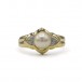 Ring mit Perle und 6 Diamanten 0,02 ct. in 14 Kt. 585 Gold Gr. 61