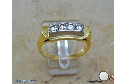 Ring mit Brillanten Brillant Diamant Diamanten Ringe in 18 Kt 750 er Gold 53 top