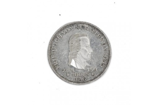 Münze 5 Mark BRD Friedrich von Schiller 1955 F Jäger 389 Silber
