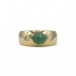 Ring Bandring mit Smaragd und 2 Brillanten 0,24 ct. in 18 Kt. 750 Gold Gr. 58