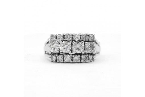 Ring mit 16 Diamanten Brillanten 1,70 ct. in 14 Kt. 585 Gold Gr. 60