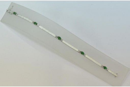 Armband mit Smaragden Brillanten Diamanten 18 Kt 750 Gold 18,2 cm Edel