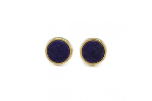 Ohrstecker Ohrringe mit  Lapislazuli Lapis in 585 14 kt. Gold Earrings