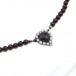 Collier Kette Halskette mit Granate Garnet in 800er Silber vergoldet Perlen 