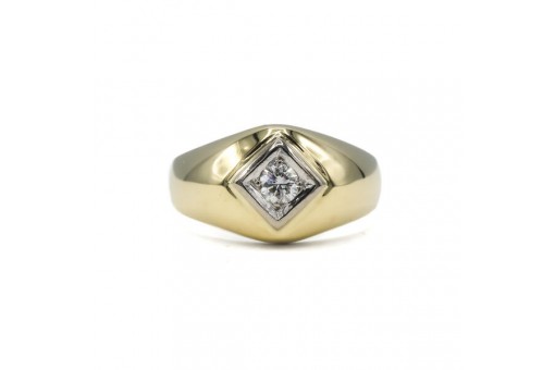 Ring mit Brillantsolitär 0,21 ct. Diamant in 14 Kt. 585 Gold Gr. 58
