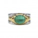 Ring mit Smaragd Cabochon in 18 Kt. 750 Gold und Platin Gr. 58