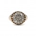 Ring mit 11 Altschliffdiamanten 1,25 ct. in 14 Kt. 585 Gold Biedermeier Gr. 59