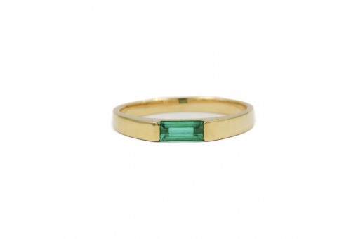 Ring mit kolumbianischem Smaragd Emerald 0,33 ct. in 18 Kt. 750 Gold Gr. 57