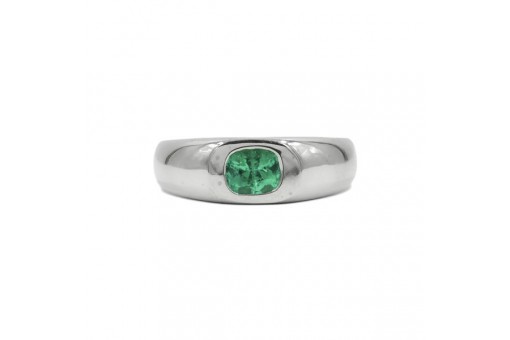 Ring mit kolumbianischem Smaragd Emerald 0,50 ct. in 18 Kt. 750 Gold Gr. 55