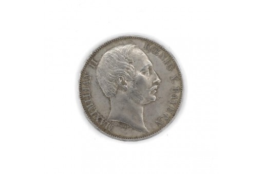 Ein Vereinstaler Maximilian II. König von Bayern 1863 Silbermünze