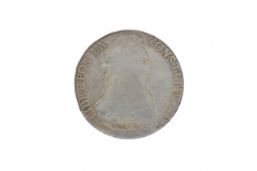 Silbermünze 8 Soles Republika Boliviana Simon Bolivar 1835