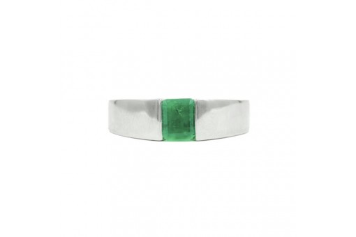 Ring mit kolumbianischem Smaragd Emerald 0,45 ct. in 18 Kt. 750 Gold Gr. 56