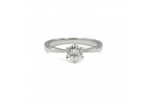 Ring mit Brillantsolitär 0,548 ct. in 18 Kt. 750 Gold IHK & DPL Expertise Gr. 54