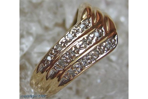 Ring mit Diamanten Brillant Brillanten in 8 Kt. 333 er Gold Grösse 54 top