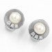 1 Paar Ohrclips Ohrringe mit Perlen und Brillanten 0,24 ct 14 Kt 585 Gold 