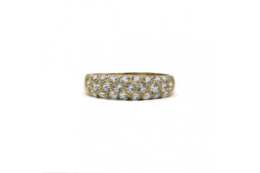 Ring mit Blautopas Topas in 375er 9 kt Gold Finger Damen Gr.59