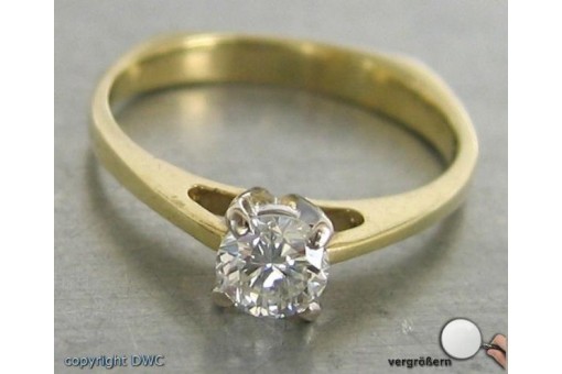 Ring mit Diamant in 14 Kt 585 er Gold Brillantsolitär Solitär Brillant 51 Ringe