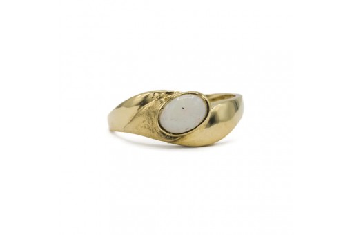 Ring mit Opal Vollopal in 14 Kt. 585 Gelbgold Finger Damen Gr. 58