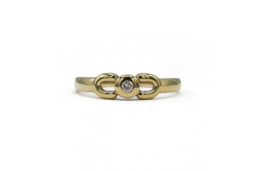 Ring mit Brillantsolitär 0,05 ct. in 14 Kt. 585 Gelbgold Gr. 54