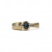 Ring mit Safir und 2 Brillanten Diamanten 0,02 ct. in 14 Kt. 585 Gold Gr. 58