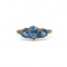 Ring mit 3 blauen Steinen Blautopas in 14 Kt. 585 Gelbgold Gr. 61