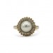 Ring mit Perle und 16 Diamanten 0,16 ct. in 14 Kt. 585 Gold Gr. 52