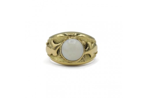 Ring mit Opal Vollopal 2,5 ct. in 14 Kt. 585 Gelbgold Gr. 57