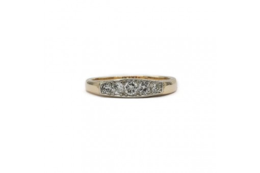Ring mit 5 Brillanten Diamanten 0,40 ct. in 14 Kt. 585 Gelbgold Gr. 58