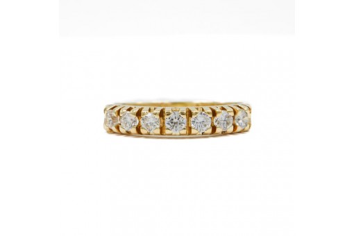 Ring WEISS mit 7 Brillanten 0,50 ct in 14 Kt 585 Gold 52 fein