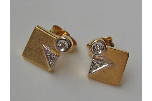 Diamant ohrstecker Ohrringe mit Diamanten Brillanten 333 er Gold.