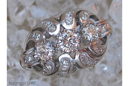 Ring mit Diamanten  Brillanten Ringe in aus weiss Gold 14 Kt. 585 er 55 